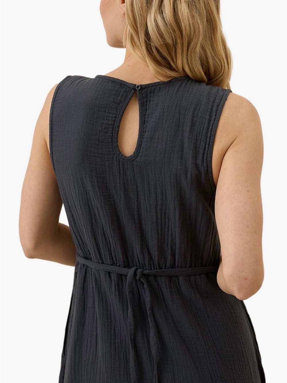 PACT Organic Cotton Double Gauze Beach To Brunch Dress BLACK XXS - Picture 4 of 13